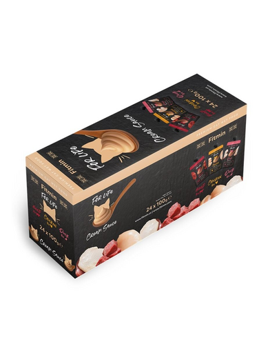 FITMIN For Life Cat Cream Sauce Multipack 24×100g krémes tasakok macskáknak marhahússal, csirkével és kacsával