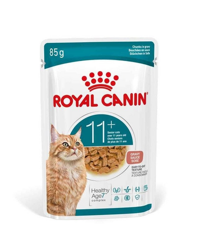 ROYAL CANIN Ageing 11+ Gravy 12x85 g darabok szószban idős macskák számára 11 éves kor felett