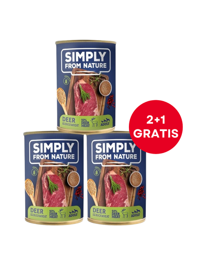 SIMPLY FROM NATURE Nedves kutyaeledel Szarvashússal és hajdinával 400 g (2+1 INGYEN)