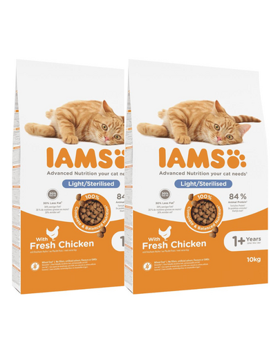 IAMS for Vitality o obniżonej zawartości tłuszczu dla dorosłych kotów po sterylizacji 20 kg (2 x 10 kg)