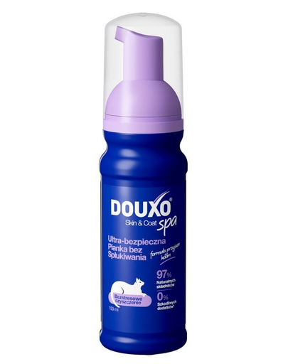 DOUXO Skin & Coat Spa Low-stress Cat Mousse 150ml stresszmentes tisztítás öblítés nélkül macskáknak