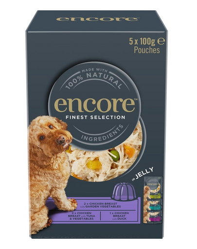 ENCORE Dog Finest Selection in Jelly Multipak 5x100 g mix ízek csirkével zselében
