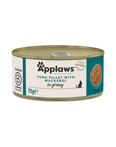 APPLAWS Cat Adult Tuna with Mackerel in Gravy filet tonhal és makréla szószban 70 g