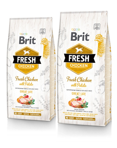 BRIT Fresh chicken with potato adult great life 24 kg (2 x 12 kg)
