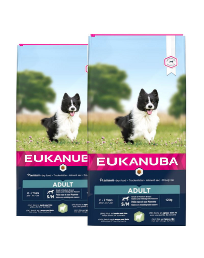 EUKANUBA Adult Small & Medium Breeds Lamb & Rice 24 kg (2 x 12 kg)