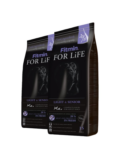 FITMIN Dog For Life light & senior 30 kg (2 x 15 kg)