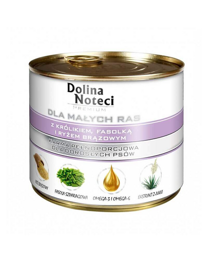 Premium Małe Rasy Z Królikiem, Fasolką I Ryżem Brązowym 0,185 kg