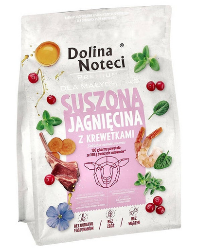 DOLINA NOTECI Premium Bárány garnélával, szárított eledel kisméretű kutyák számára 3 kg