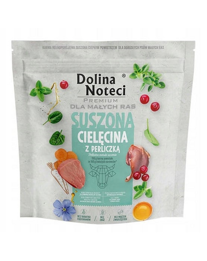 DOLINA NOTECI Premium Borjúhús gyöngytyúkkal száraztáp kisméretű kutyáknak 1 kg