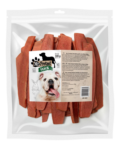 MR. PRETZEL Széles nyúlpálcikák 500 g kutyakeksz