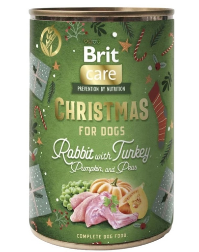 BRIT Care Dog Christmas Mono Protein Rabbbit and Turkey 400g egyetlen fehérjeforrású táplálék nyúllal és pulykával kutyák számára
