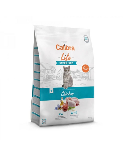 CALIBRA Cat Life Sterilised Chicken 6 kg gabonamentes macskaeledel ivartalanított vagy kasztrált macskák számára