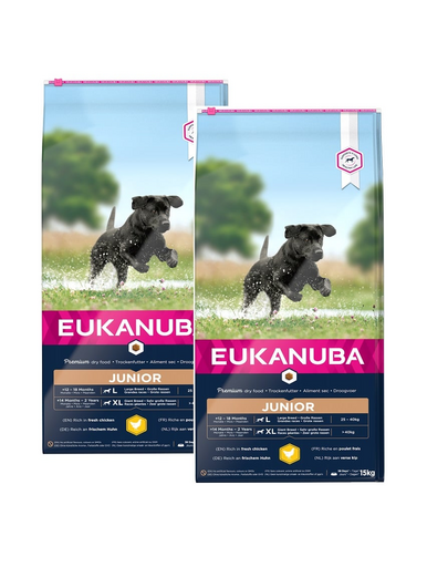 EUKANUBA Developing Junior Large Breed bogata w świeżego kurczaka 30 kg (2 x 15 kg)