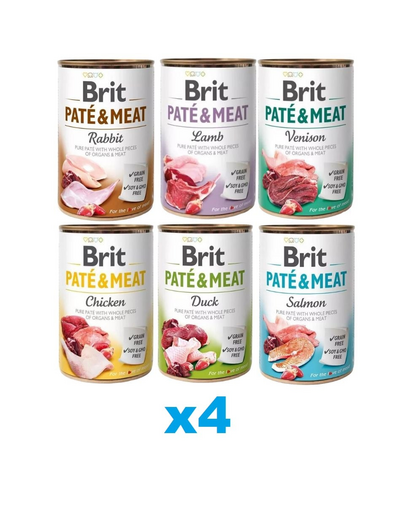 BRIT Pate&Meat Mix smaków 24x400 g pasztet dla psów