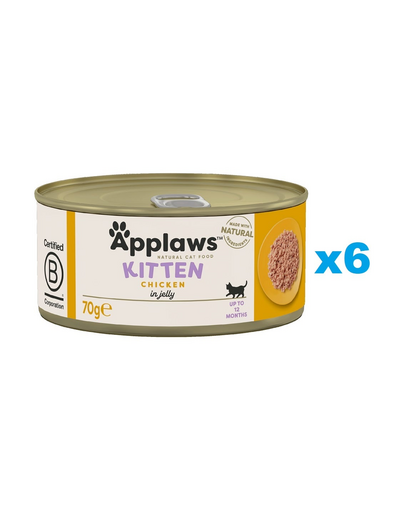APPLAWS Kitten Chicken Breast mokra karma dla kociąt kurczak w galaretce 6x70 g