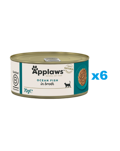 APPLAWS Cat Adult Ocean Fish in Broth ryba oceaniczna w bulionie 6x70 g