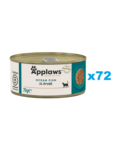 APPLAWS Cat Adult Ocean Fish in Broth ryba oceaniczna w bulionie 72x70 g