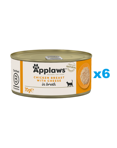 APPLAWS Cat Adult Chicken Breast with Cheese in Broth pierś z kurczaka z serem w bulionie 6x70 g
