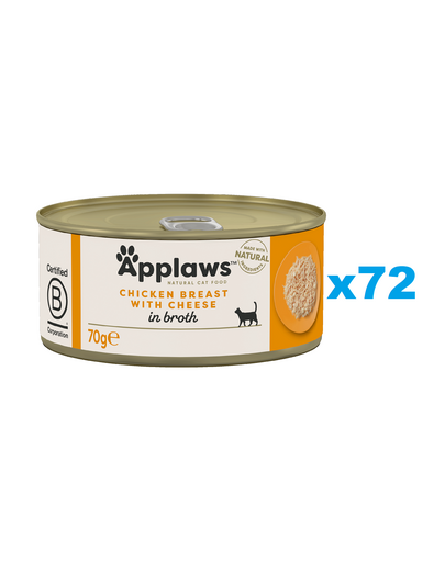 APPLAWS Cat Adult Chicken Breast with Cheese in Broth pierś z kurczaka z serem w bulionie 72x70 g