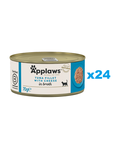 APPLAWS Cat Adult Tuna with Cheese in Broth tuńczyk z serem w bulionie 24x70 g