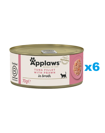 APPLAWS Cat Tonhal és garnélarák húslevesben 6x70g