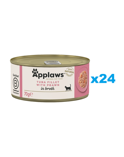 APPLAWS Cat Adult Tuna with Prawn in Broth tuńczyk i krewetki w bulionie 24x70g
