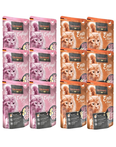 LEONARDO Finest Selection Drób z jajkami + Kaczka z serem 12x85 g