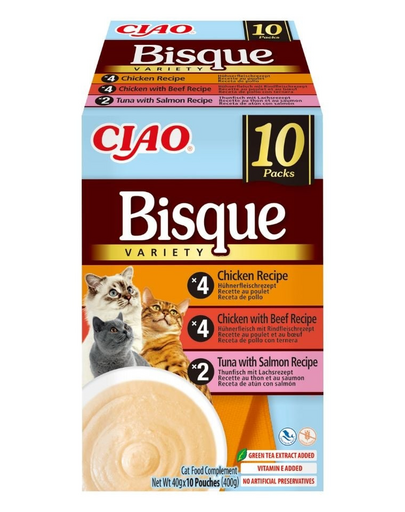 INABA Cat Ciao Bisque Variety 10x40g Krémleves válogatás macskáknak