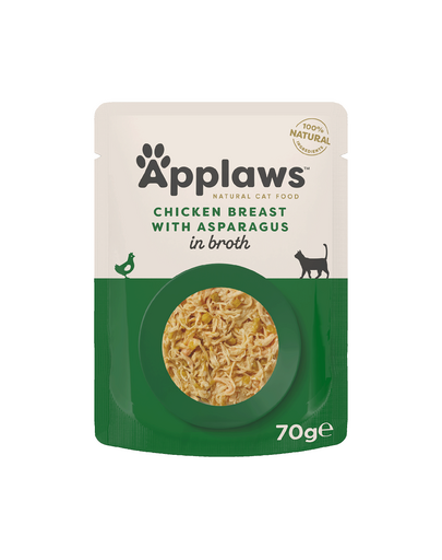APPLAWS Cat Adult Pouch Chicken Breast with Asparagus in Broth kurczak i szparagi w bulionie 70 g