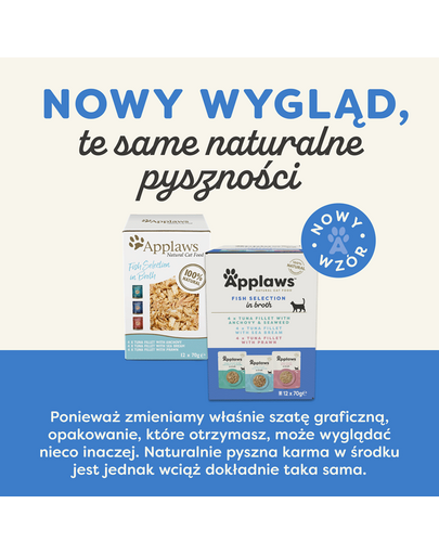 APPLAWS Cat Pouch Multipack 12 x 70 g Fish Selection mokra karma dla kota z rybą