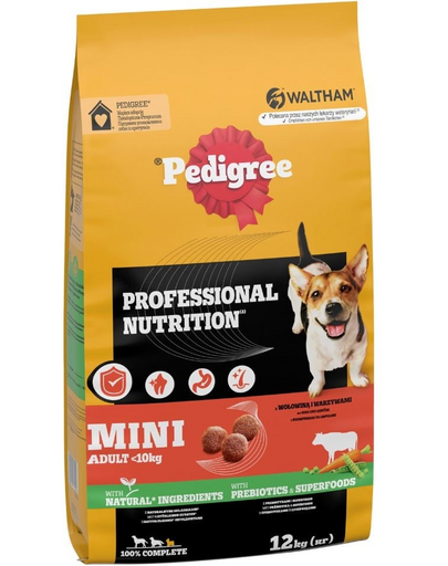 PEDIGREE Professional Nutrition Adult Mini marhahússal és zöldségekkel 12 kg kis testű kutyák számára