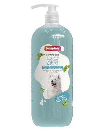 BEAPHAR Shampoo White Coat 1 l sampon fehér és világos szőrű kutyák számára