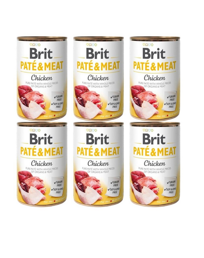 BRIT Pate&Meat chicken 6x400 g pasztet z kurczakiem dla psa