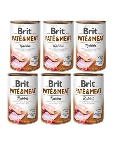 BRIT Pate&Meat rabbit 6x400 g pasztet z królikiem dla psa