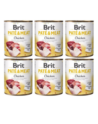 BRIT Pate&Meat chicken 6x800 g pasztet z kurczakiem dla psa