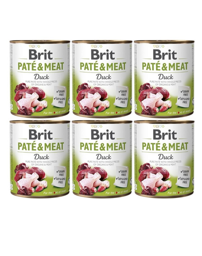 BRIT Pate&Meat Duck 6x800 g pasztet z kaczką