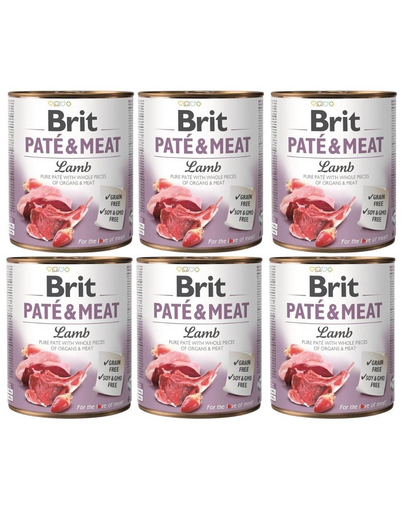 BRIT Pate&Meat lamb 6x800 g pasztet z jagnięciną dla psów
