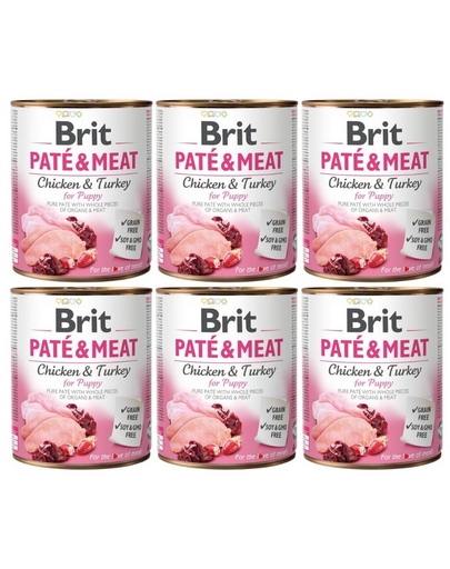 BRIT Pate&Meat puppy 6x800 g pasztet dla szczeniąt