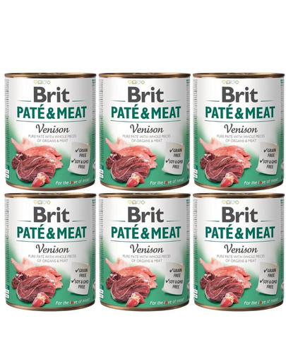 BRIT Pate&Meat venison 6x800 g pasztet z dziczyzną dla psa