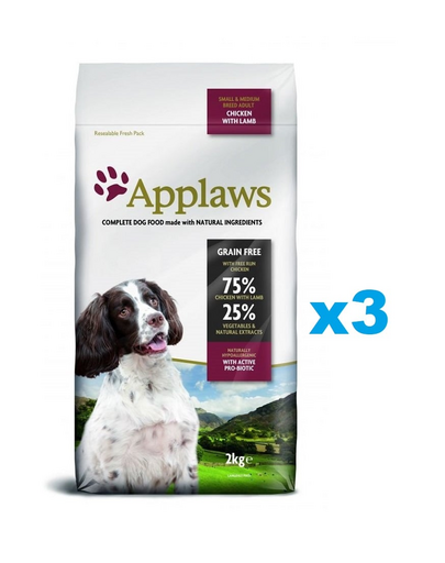 APPLAWS Adult Dog Small Medium Chicken with Lamb 6 kg (3x2 kg) Kurczak z jagnięciną dla dorosłych psów małych i średnich ras