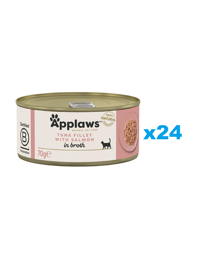 APPLAWS Cat Adult Tuna with Salmon in Broth tuńczyk z łososiem w bulionie 24x70 g