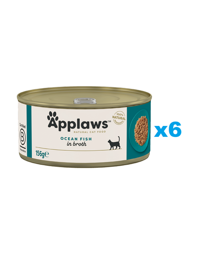 APPLAWS Cat Adult Ocean Fish in Broth ryba oceaniczna w bulionie 6x156 g