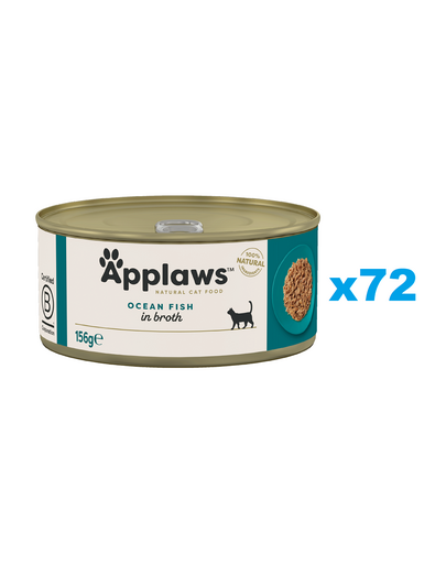 APPLAWS Cat Adult Ocean Fish in Broth ryba oceaniczna w bulionie 72x156 g