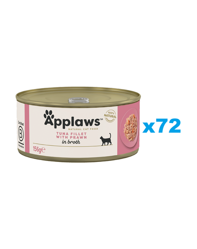 APPLAWS Cat Adult Tuna with Prawn in Broth tuńczyk i krewetki w bulionie 72x156 g