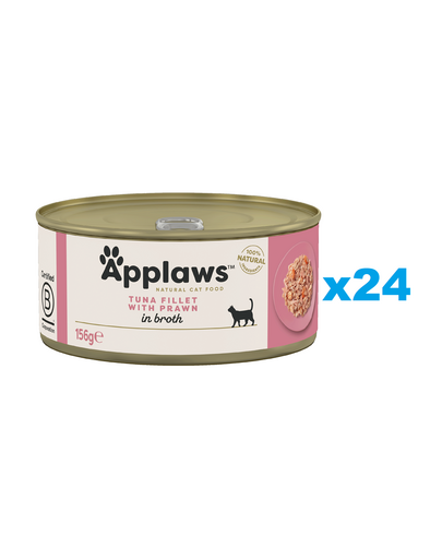 APPLAWS Cat Adult Tuna with Prawn in Broth tuńczyk i krewetki w bulionie 24x156 g