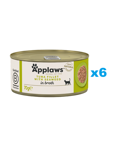 APPLAWS Cat Adult Tuna with Seaweed in Broth tuńczyk z wodorostami w bulionie 6x70 g
