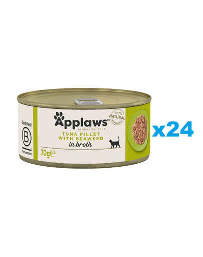 APPLAWS Cat Adult Tuna with Seaweed in Broth tuńczyk z wodorostami w bulionie 24x70 g
