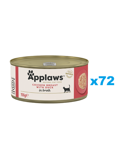 APPLAWS Cat Adult Chicken Breast with Duck in Broth pierś z kurczaka z kaczką w bulionie 72x156g