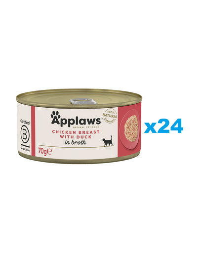 APPLAWS Cat Adult Chicken Breast with Duck in Broth pierś z kurczaka z kaczką w bulionie 24x70g