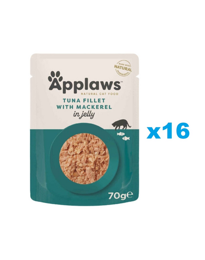 APPLAWS Cat Adult Pouch Tuna with Mackerel in Jelly filet z tuńczyka z makrelą w galaretce 16x70 g